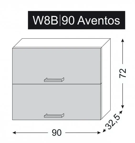 ArtExt Kuchynská skrinka horná, W8B/90 Amaro Farba korpusu: Biela