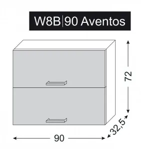 ArtExt Kuchynská skrinka horná, W8B/90 Amaro Farba korpusu: Biela