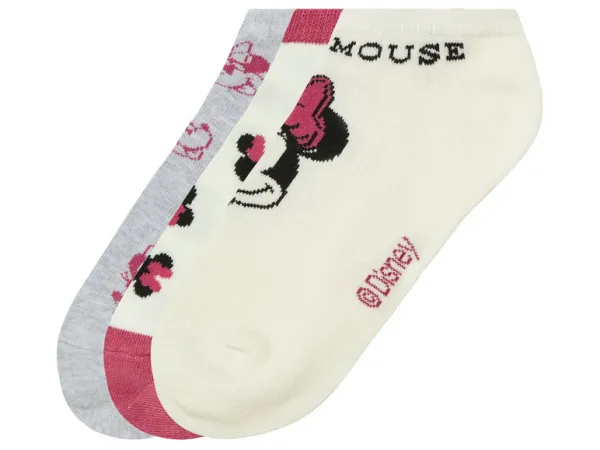 Dievčenské členkové ponožky, 3 páry (31/34, Minnie Mouse)