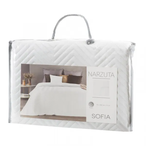 ArtFir Prikrývka na posteľ SOFIA | biela 70 x 160 cm