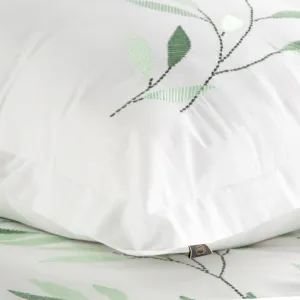 ArtFir Obliečky na dvojlôžko HAFT | biela/zelená 160 x 200 cm