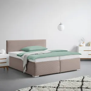 Čalúnená posteľ LESIA 200x200cm, poťah hnedý