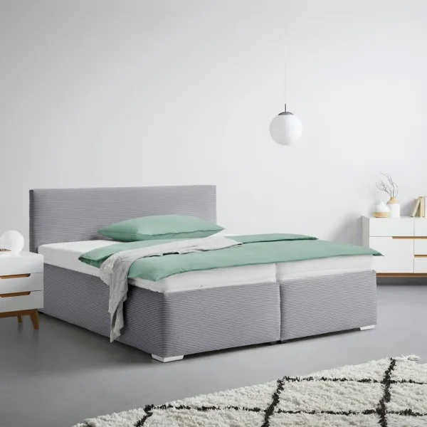 Čalúnená posteľ LESIA 200x200cm, poťah tmavosivý