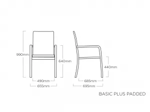 Basic Plus záhradná jedálenská stolička s polstrovaním