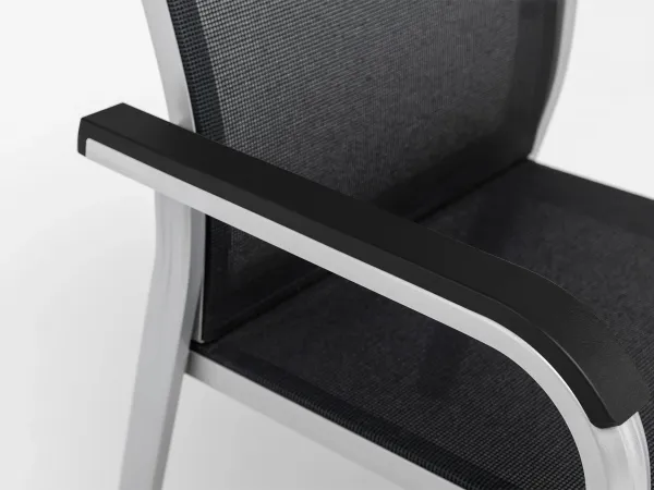 Basic+ Premium D záhradná jedálenská stolička strieborná