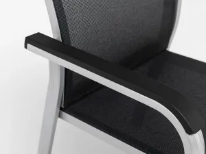 Basic+ Premium D záhradná jedálenská stolička strieborná