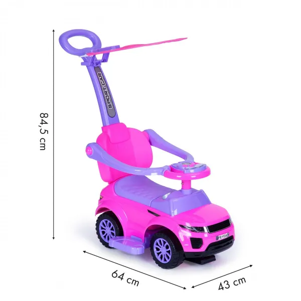 Hračkárske autíčko Rider Walker Pusher 3v1, ružové