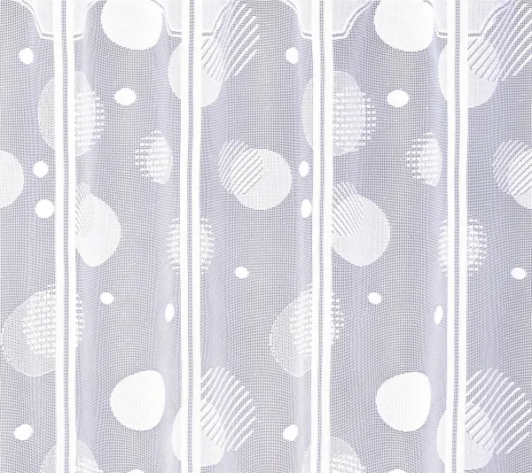 Záclona žakárová, Krúžky vitrážka metráž, biela 60 cm