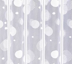 Záclona žakárová, Krúžky vitrážka metráž, biela 60 cm