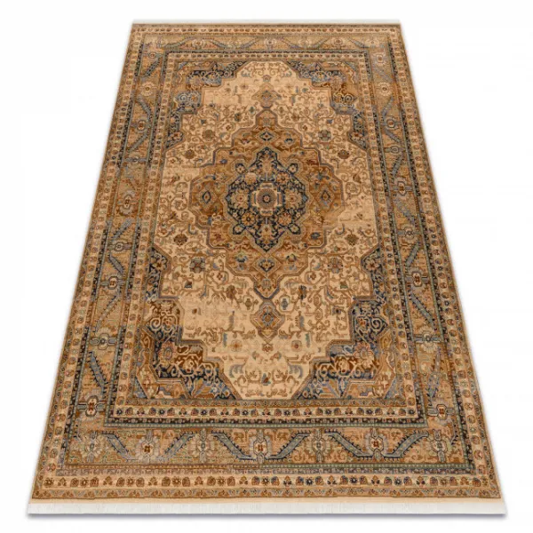 Koberec KESHAN Ornament, strapce 8995/53565 béžový / modrý