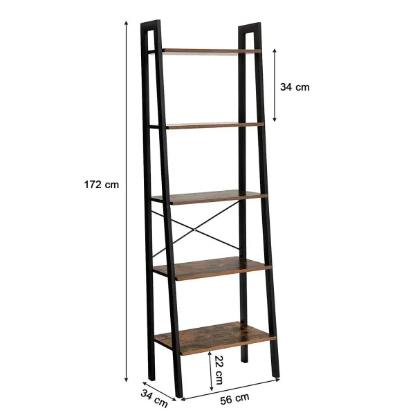 SONGMICS Regál 5 políc industriálny 56x172 cm