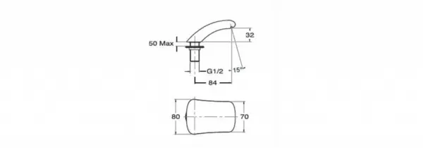 SAPHO - Výtoková hubica na okraj vane, šířka 80, chróm BD31051