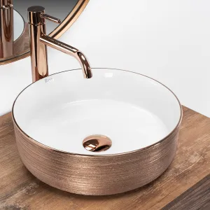 Keramické umyvadlo REA SAMI rose gold kartáčované
