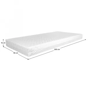 Matrac, penový, 16 cm, 90x200 cm, MONTINY NEW