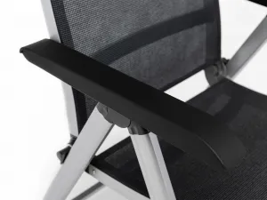 Basic+ Premium polohovateľné záhradné kreslo strieborné