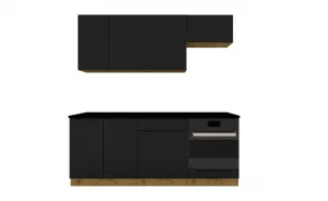 ArtStolk Kuchynská linka ISABEL C | 200 cm dub artisan/čierna