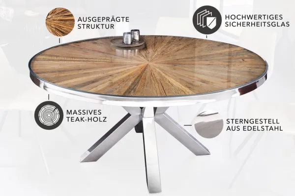 Jedálenský stôl IDAIA Dekorhome 120 cm