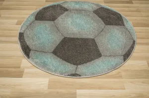 Koberec Lima G758A Football, grafitový / tyrkysový kruh
