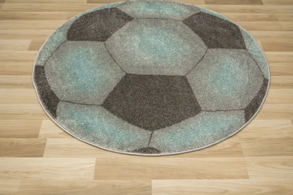 Koberec Lima G758A Football, grafitový / tyrkysový kruh