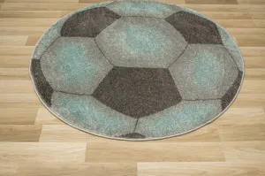 Koberec Lima G758A Football, grafitový / tyrkysový kruh