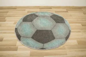 Koberec Lima G758A Football, grafitový / tyrkysový kruh