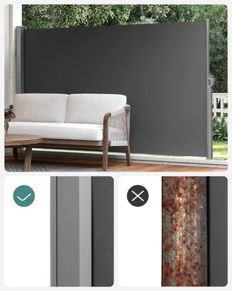 SONGMICS Bočná markíza Orrine 180x450 cm antracit