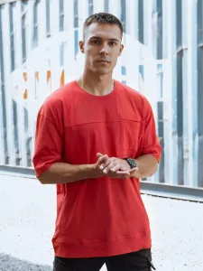 Jedinečné tričko s krátkym rukávom pre pánov červené