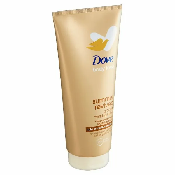 Dove DermaSpa Summer Revived samoopaľovacie telové mlieko odtieň Light to Medium 200 ml