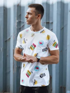 Jedinečné tričko s krátkym rukávom pre pánov biele