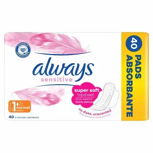Always Platinum Normal Menštruačné Vložky s Krídelkami, 40 ks