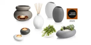 Aromalampa na vonný vosk FANCY HOME Stones, biela 1ks