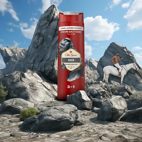 Old Spice Rock 3 v 1 Sprchový Gél a Šampó Pre Mužov 400ml