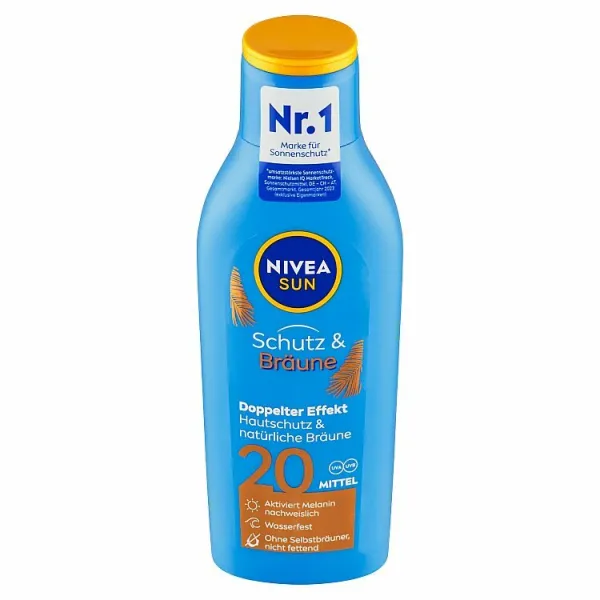 Nivea SUN Protect & Bronze intenzívne mlieko na opaľovanie SPF 20 200 ml