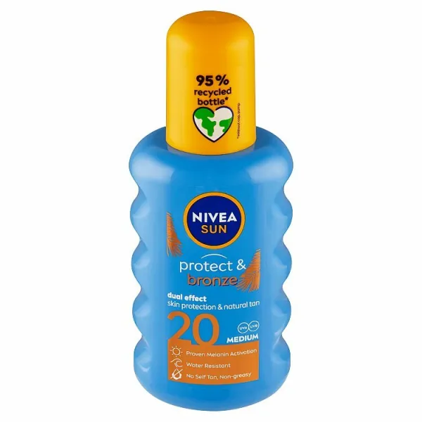 NIVEA SUN Protect & Bronze intenzívny sprej na opaľovanie SPF 20 200 ml