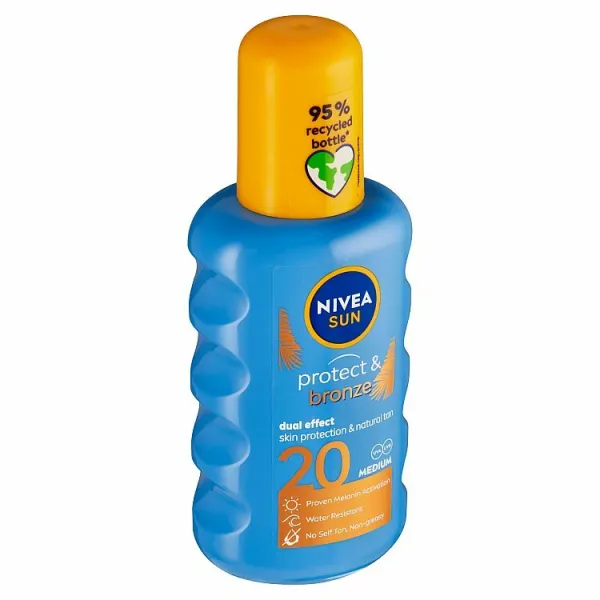 NIVEA SUN Protect & Bronze intenzívny sprej na opaľovanie SPF 20 200 ml