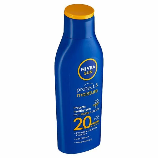 NIVEA SUN Protect & Moisture opaľovacie mlieko SPF 20 200 ml