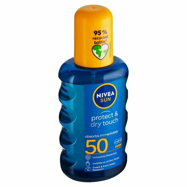 Nivea SUN Protect & Dry Touch neviditeľný sprej na opaľovanie SPF 50 200 ml