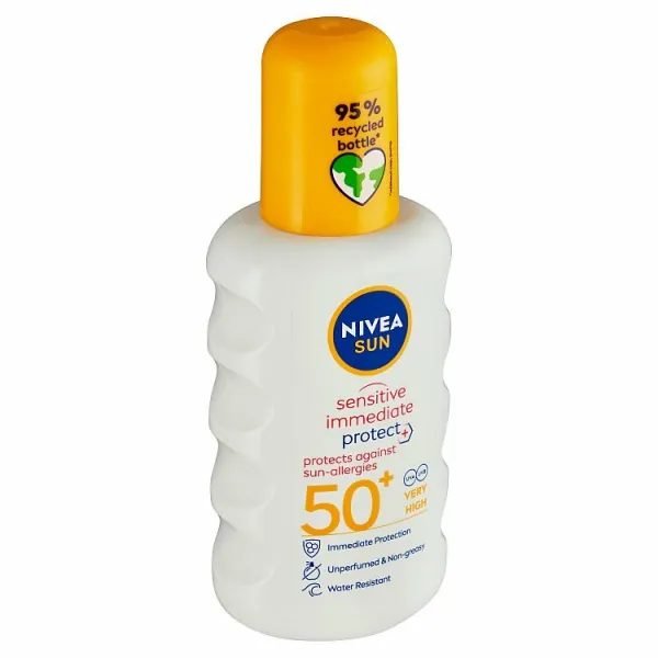 NIVEA SUN Protect & Sensitive ochranný sprej na opaľovanie SPF 50+ 200 ml