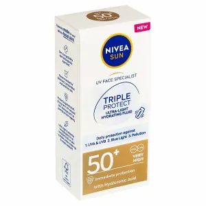 Nivea Sun Triple Protect ľahký hydratačný krém na opaľovanie SPF 50+ 40 ml
