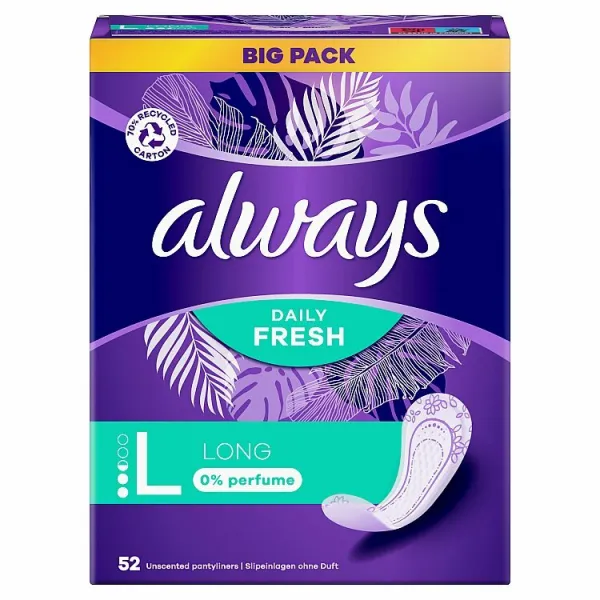 Always Daily Fresh Long, 0 % parfumov 52 ks