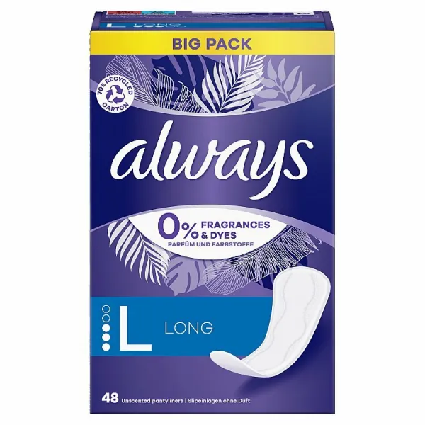 Always Daily Protect Long slipové vložky bez parfumácie 48 ks