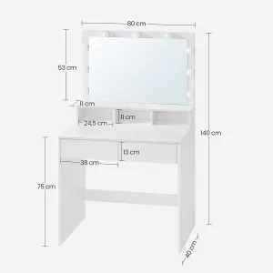 SONGMICS Kosmetický toaletní stolek Velisa 140 cm bílý