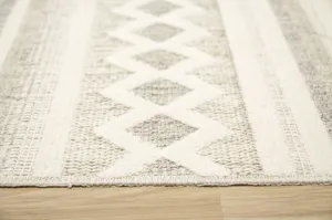 Koberec Cotton C102 Etno / kosoštvorce, krémový / sivý / béžový