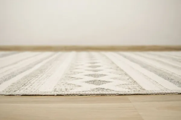 Koberec Cotton C102 Etno / kosoštvorce, krémový / sivý / béžový