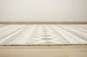 Koberec Cotton C102 Etno / kosoštvorce, krémový / sivý / béžový
