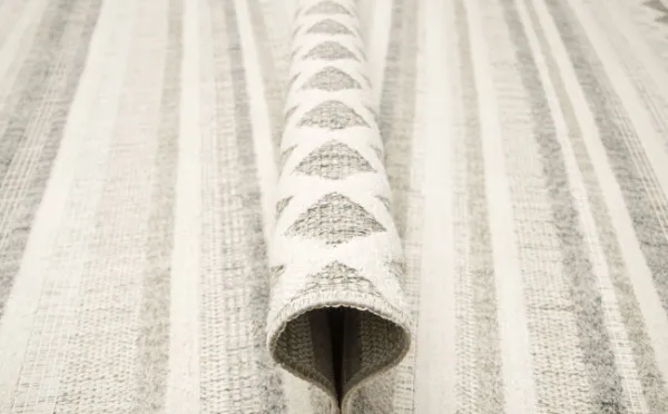 Koberec Cotton C102 Etno / kosoštvorce, krémový / sivý / béžový