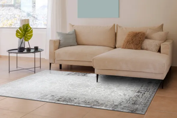 Koberec BLISS Z226AZ226 rám / ornament, krémový / sivý