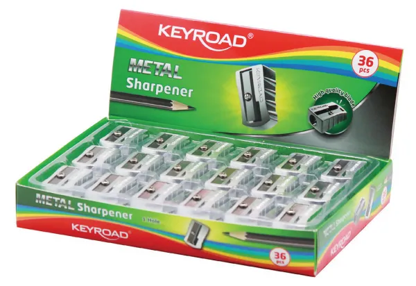 Strúhadlo na ceruzky hliníkové KEYROAD display 36ks