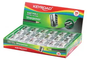 Strúhadlo na ceruzky hliníkové KEYROAD display 36ks