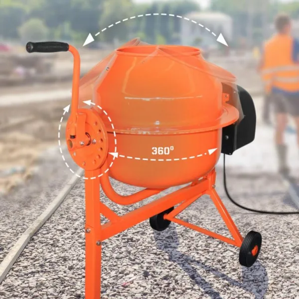 TIMBERTECH Miešačka na betón 70 l, 220 W, oceľ, 2 kolieska